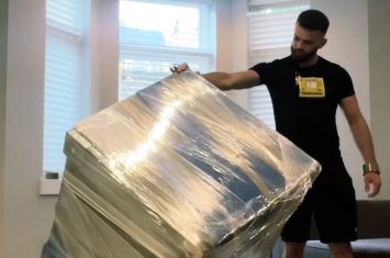 Mover using plastic wrap for moving